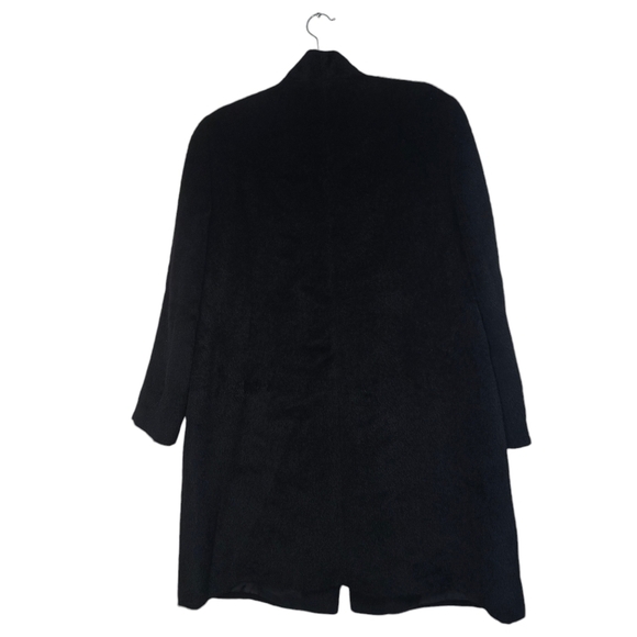 Eileen Fisher Sheared Texture Black Coat suri alpaca and wool blend pockets - Picture 2 of 12